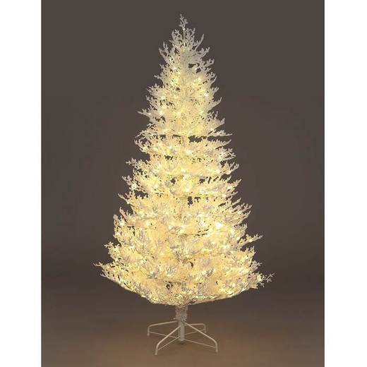 180cm Pre-Lit Saxon Snow Pine 300 Warm White LEDs PE Christmas Trees