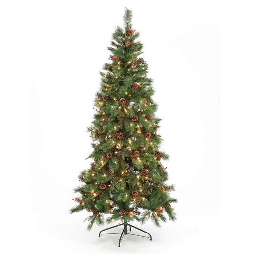 225cm Pre-Lit Cranberry Pine Tree w/450 Warm White LEDs Christmas Trees