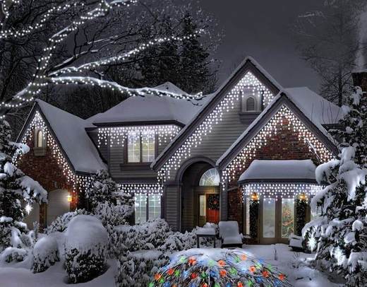 600 LED Icicle Lights White, Multi, Link series Christmas Lights