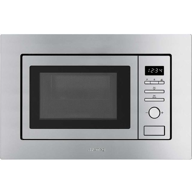 Smeg Classic Built In Microwave & Grill For Wall Unit FMI017X Stainless Steel