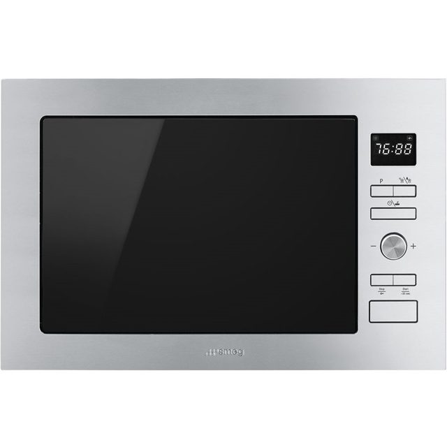 Smeg Cucina Built In Microwave & Grill For Tall Housing FMI425X Stainless Steel