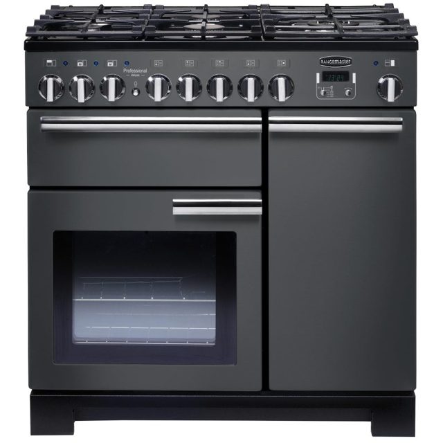 Rangemaster Professional Deluxe 90cm Dual Fuel Range Cooker 105950 PDL90DFFSL/C Slate