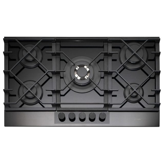 Caple 88cm 5 Burner Gas On Glass Hob C889G Gunmetal