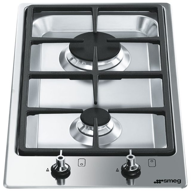 Smeg Classic Ultra Low Profile Modular 2 Burner Gas Hob PGF32G Stainless Steel