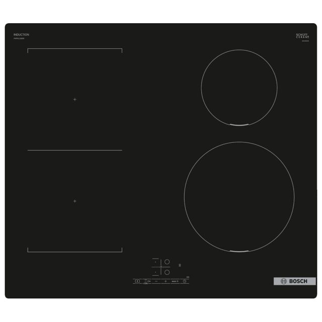 Bosch 60cm Series 4 Frameless CombiZone Induction Hob 13A supply PWP611BB5B Black