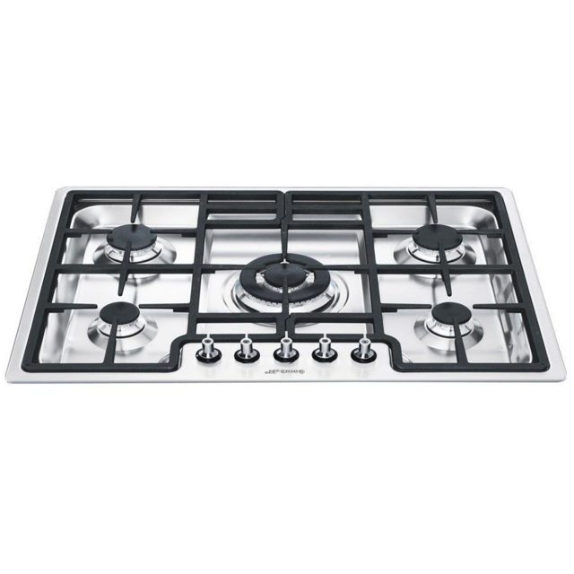 Smeg Classic 70cm Ultra Low Profile 5 Burner Gas Hob PGF75-4 Stainless Steel