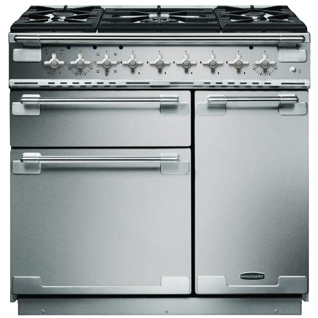 Rangemaster Elise 90cm Dual Fuel Range Cooker 108400 ELS90DFFSS/ Stainless Steel