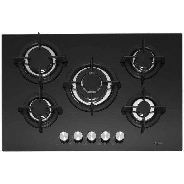 Caple 75cm 5 Burner Gas On Glass Hob C944G Black