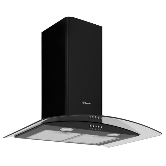 Caple 70cm Curved Glass Chimney Hood CGC711BK Black