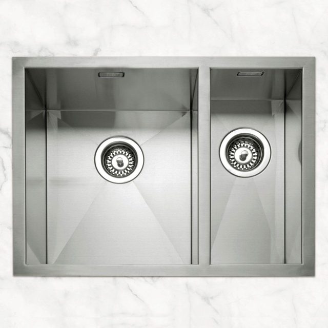 Caple Zero 150 1.5 Bowl Undermount Sink Right Hand Small Bowl ZERO150R Stainless Steel