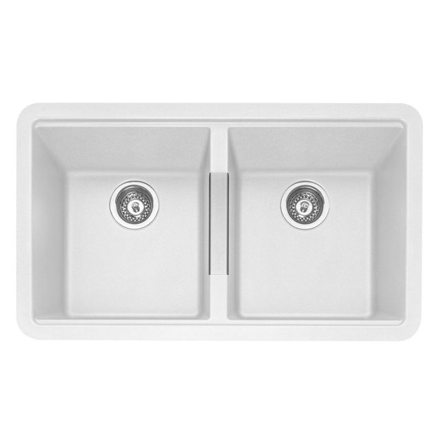 Caple Leesti 200 Double Bowl Undermount Sink LEE200CW White