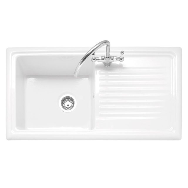 Caple Wiltshire 100 Single Bowl Inset Sink Reversible Drainer WIL100 White