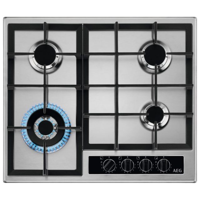 AEG 60cm Series 6000 4 Burner Gas Hob HGB64420YM Stainless Steel