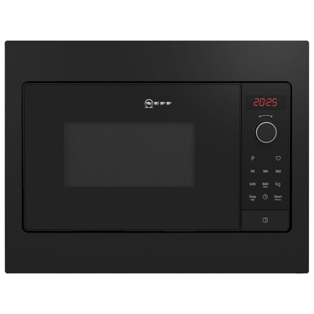 Neff 50cm Wide N30 Built In Microwave For Wall Unit HLAWG25S3B Black