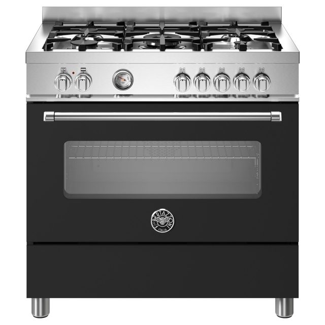 Bertazzoni 90cm Master Series Dual Fuel Range Cooker MAS95C1ENEC Black