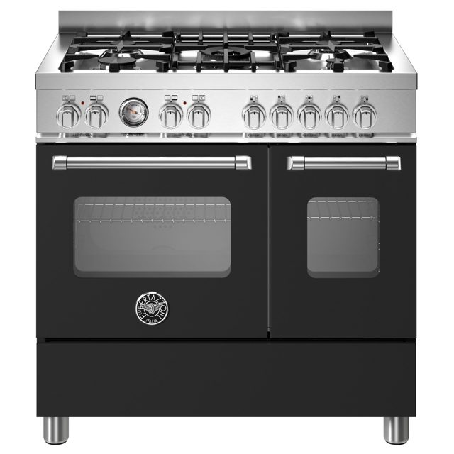 Bertazzoni 90cm Master Series Dual Fuel Range Cooker MAS95C2ENEC Black