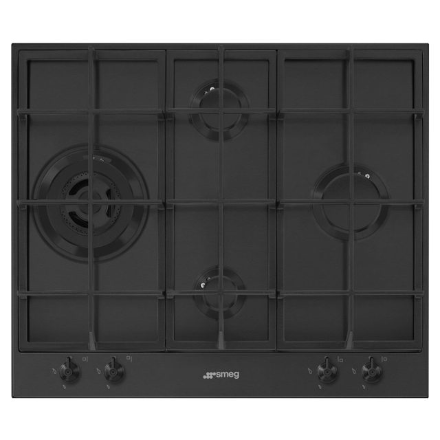 Smeg Classic 60cm 4 Burner Gas Hob PX364LMB Matte Black