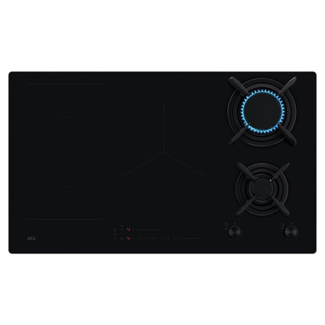 AEG 88cm Series 8000 Mixed Fuel Induction And Gas Hob HDB95623NB Black