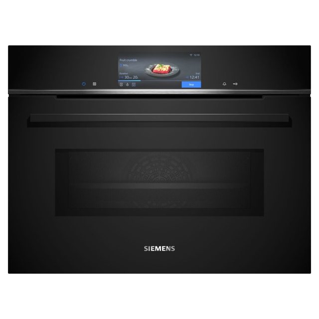 Siemens IQ-700 Pyrolytic Combination Microwave Oven For Tall Housing CM778GNB1B Black