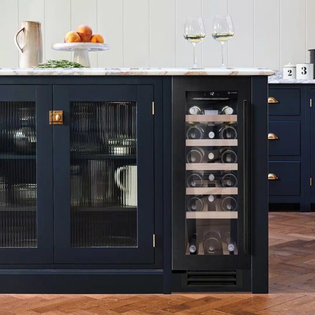 Caple 30cm Undercounter Wine Cooler WI3125BS Black Steel