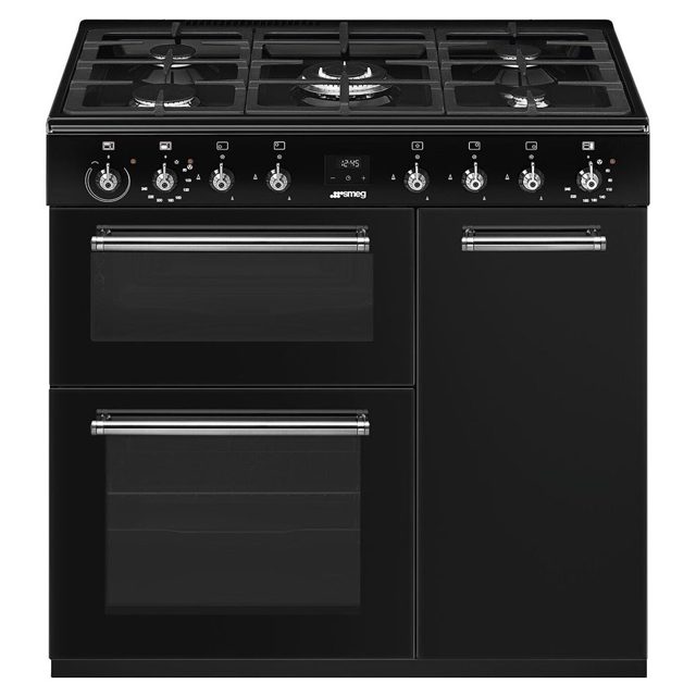 Smeg 90cm Classic Dual Fuel Range Cooker CX93GMBL Black