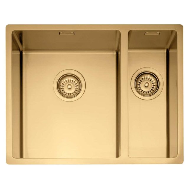 Caple Mode 3415 1.5 Bowl Sink Undermount Right Hand Small Bowl MODE3415/R/GD Gold