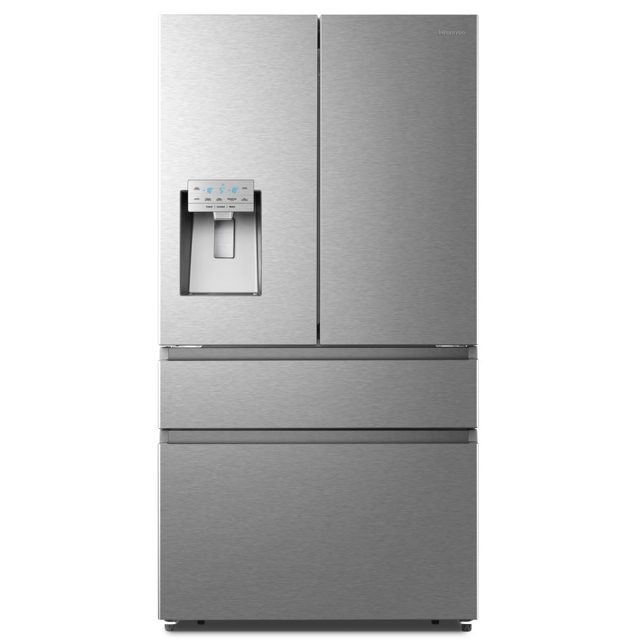 Hisense French Style Fridge Freezer With Ice & Water Non Plumbed RF728N4SASE Stainless Steel