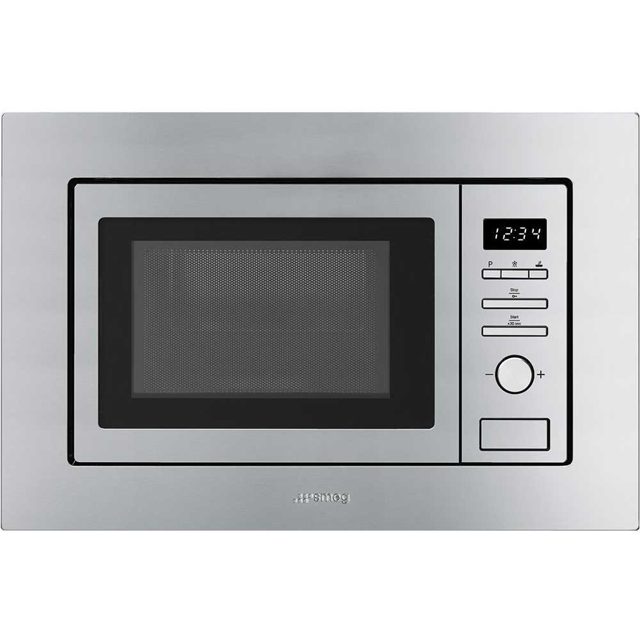Smeg Classic Built In Microwave & Grill For Tall Housing FMI020X Stainless Steel