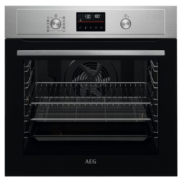 AEG Series 6000 Pyrolytic Multifunction Single Oven BPX535A61M Stainless Steel