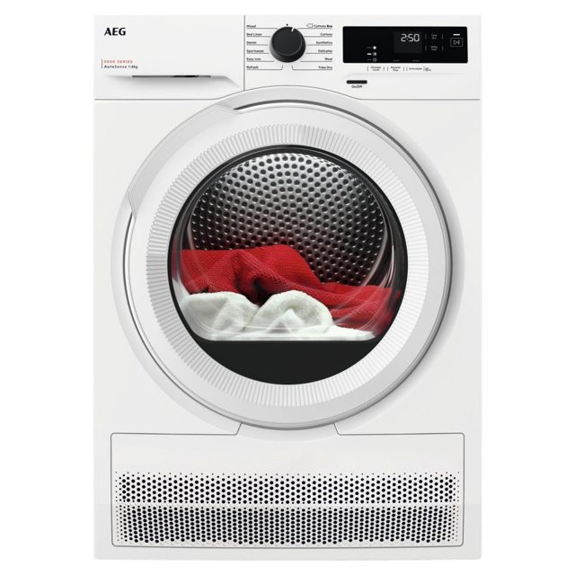 AEG 8kg Series 5000 Heat Pump Condenser Dryer TXH508A4R White