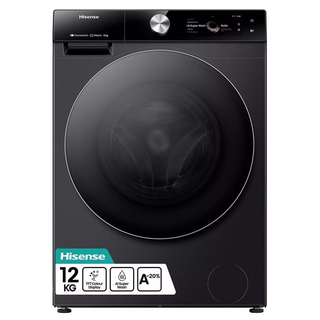 Hisense 12kg 7S Series Autodose Washing Machine 1400rpm WF7S1247BB Black