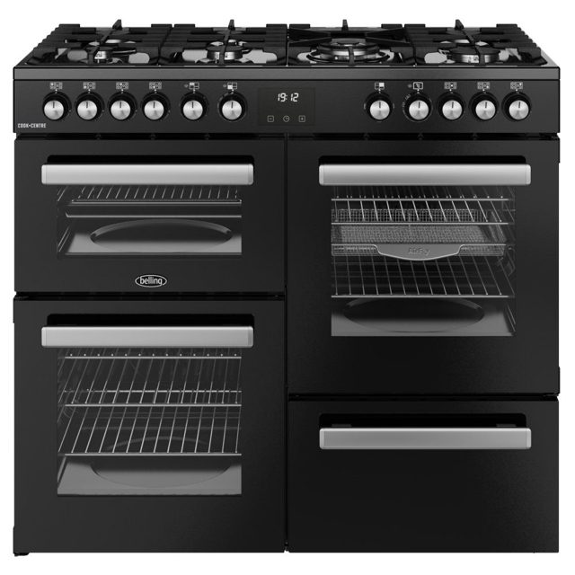 Belling Cookcentre 100DF Dual Fuel Range Cooker 444411799 BLACK