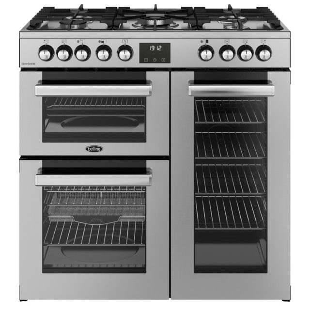 Belling Cookcentre 90DF Dual Fuel Range Cooker 444411794 STAINLESS STEEL