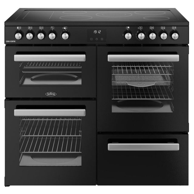 Belling Cookcentre 100E Ceramic Range Cooker 444411797 BLACK