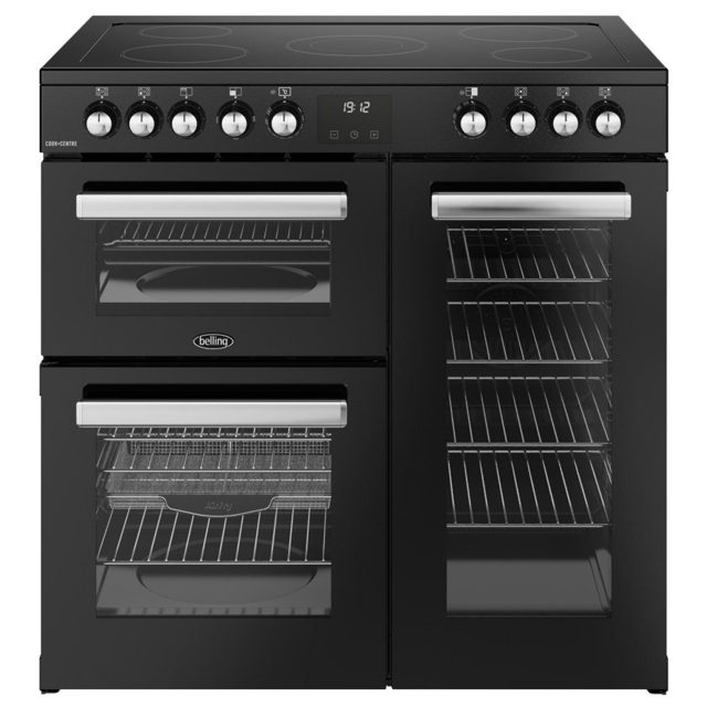 Belling Cookcentre 90E Ceramic Range Cooker 444411791 BLACK