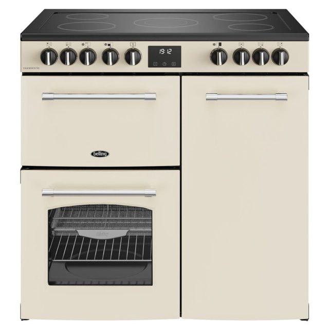 Belling Farmhouse 90E Ceramic Range Cooker 444411818 CREAM