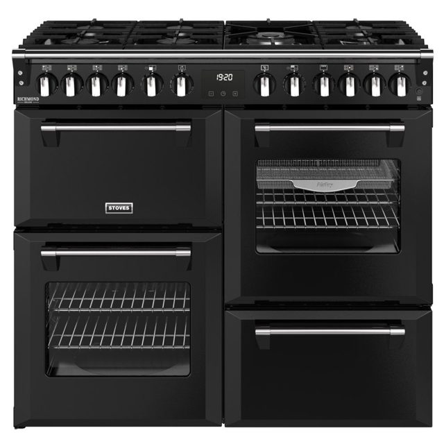 Stoves Richmond Deluxe 100DF Dual Fuel Range Cooker 444411871 BLACK