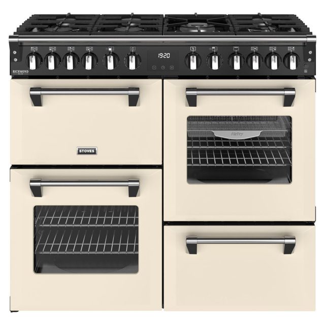Stoves Richmond Deluxe 100DF Dual Fuel Range Cooker 444411872 CREAM