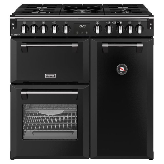 Stoves Richmond Deluxe 90DF Dual Fuel Range Cooker 444411867 BLACK