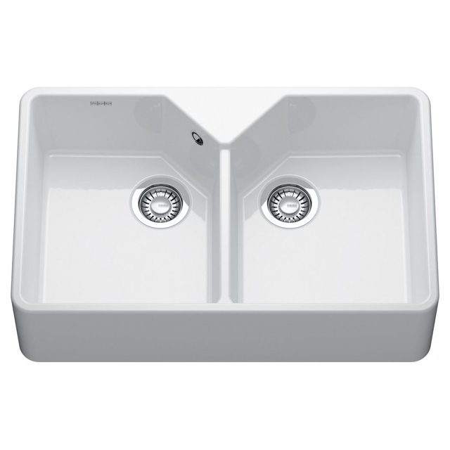 Franke Ceramic Double Bowl Belfast Sink 130.0729.667 White