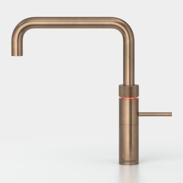 Quooker Combi+ Fusion Square Boiling Water Tap COMBI+ FUSION SQUARE PTN FNSPTB Patinated Brass