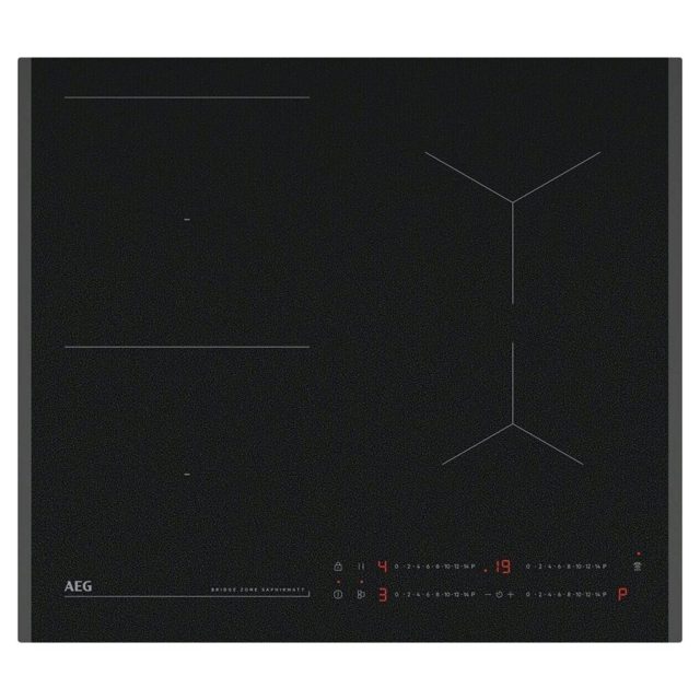 AEG 59cm Series 6000 4 Zone Sense SaphirMatt MaxiSense Induction Hob TO64IB00FZ Matte Black
