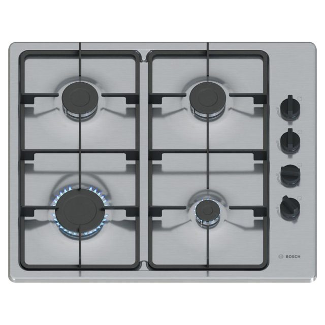 Bosch 60cm Series 2 4 Burner Gas Hob PBP6B5K60 Stainless Steel