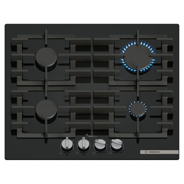 Bosch 60cm Series 6 4 Burner Gas On Glass Hob PPP6A6I40 Black