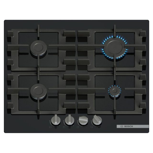 Bosch 60cm Series 4 4 Burner Gas On Glass Hob PNP6B6K40 Black
