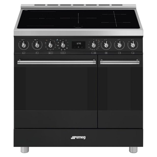 Smeg 90cm Classic Pyrolytic Induction Range Cooker C92IPMB2 Matte Black