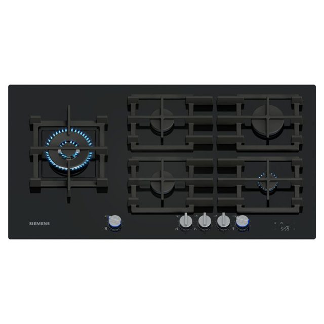 Siemens IQ-700 90cm 5 Burner Gas On Glass Hob ER9A6SH40 Black