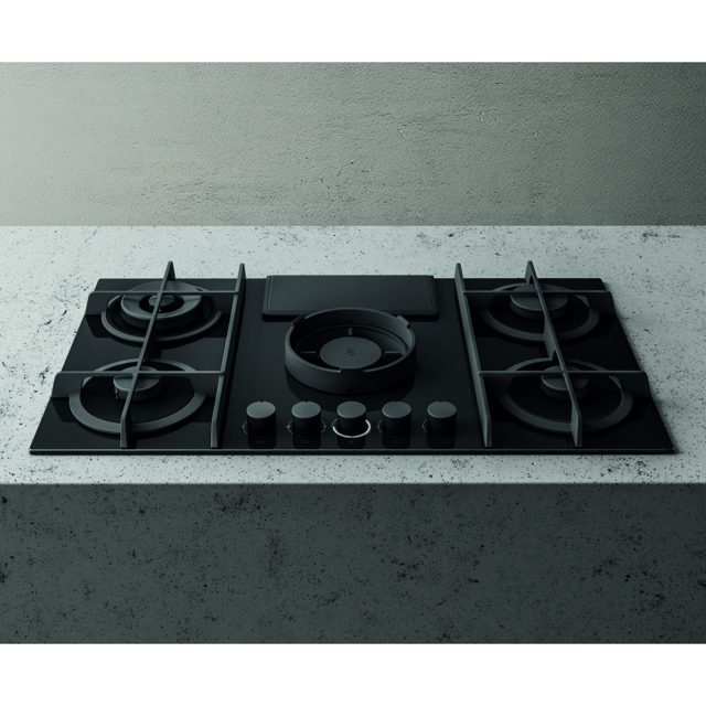 Elica 88cm Air Venting Gas Hob NT-FLAME-EVO-BL Black