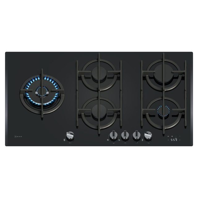Neff 90cm N90 5 Burner Gas On Gas Hob T29RHS4S0 Black