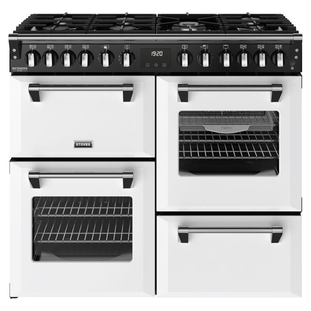 Stoves Richmond Deluxe 100DF Dual Fuel Range Cooker 444412016 ICE WHITE